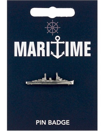 Battleship Pewter Pin Badge