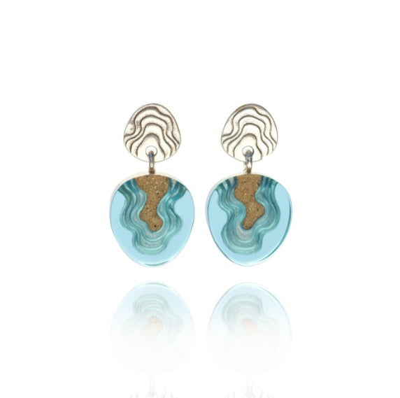 Bold B Earrings - Cape Aqua