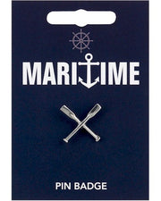 Crossed Oars Pewter Pin Badge