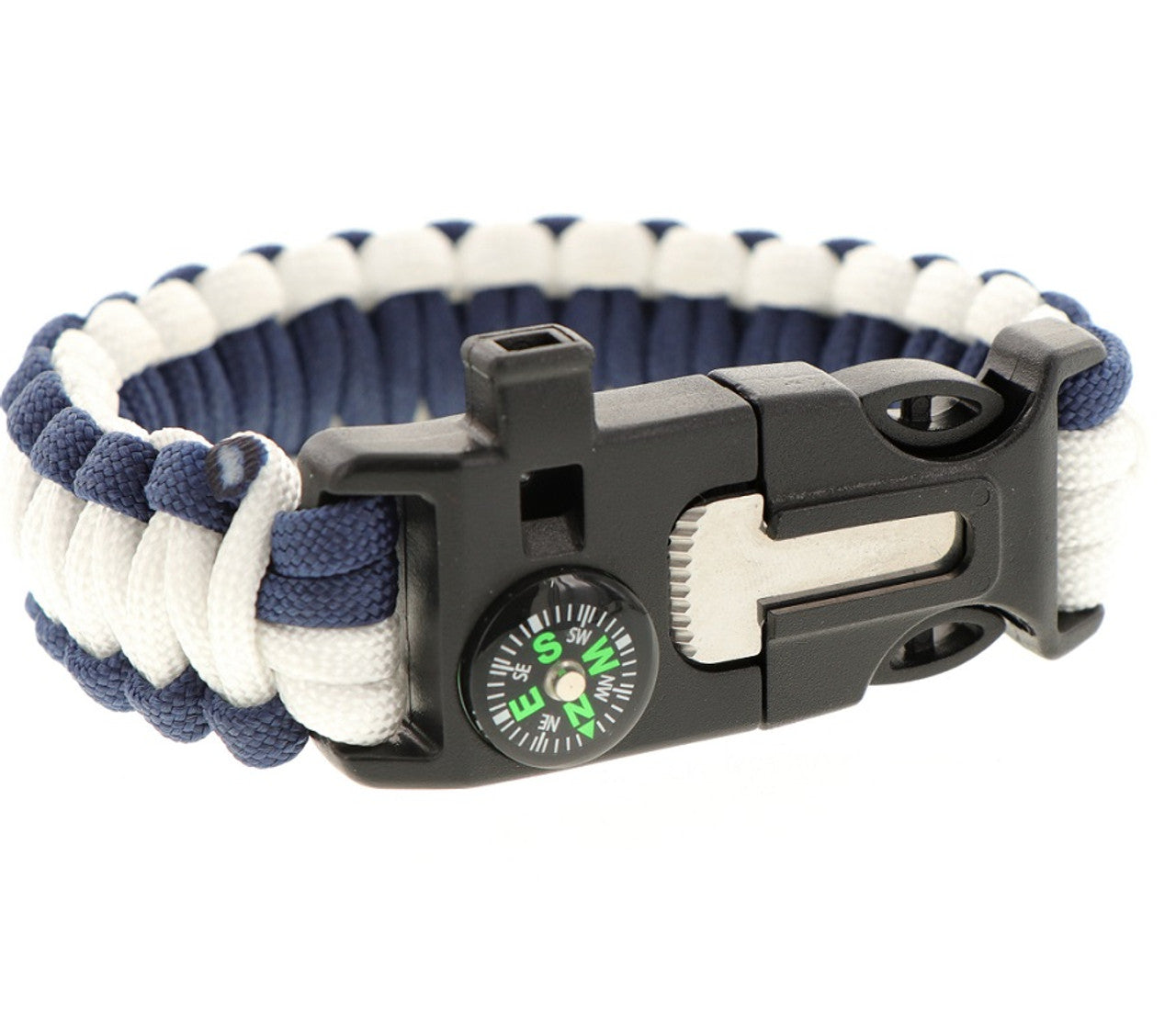 Paracord Bracelet Navy Blue and White