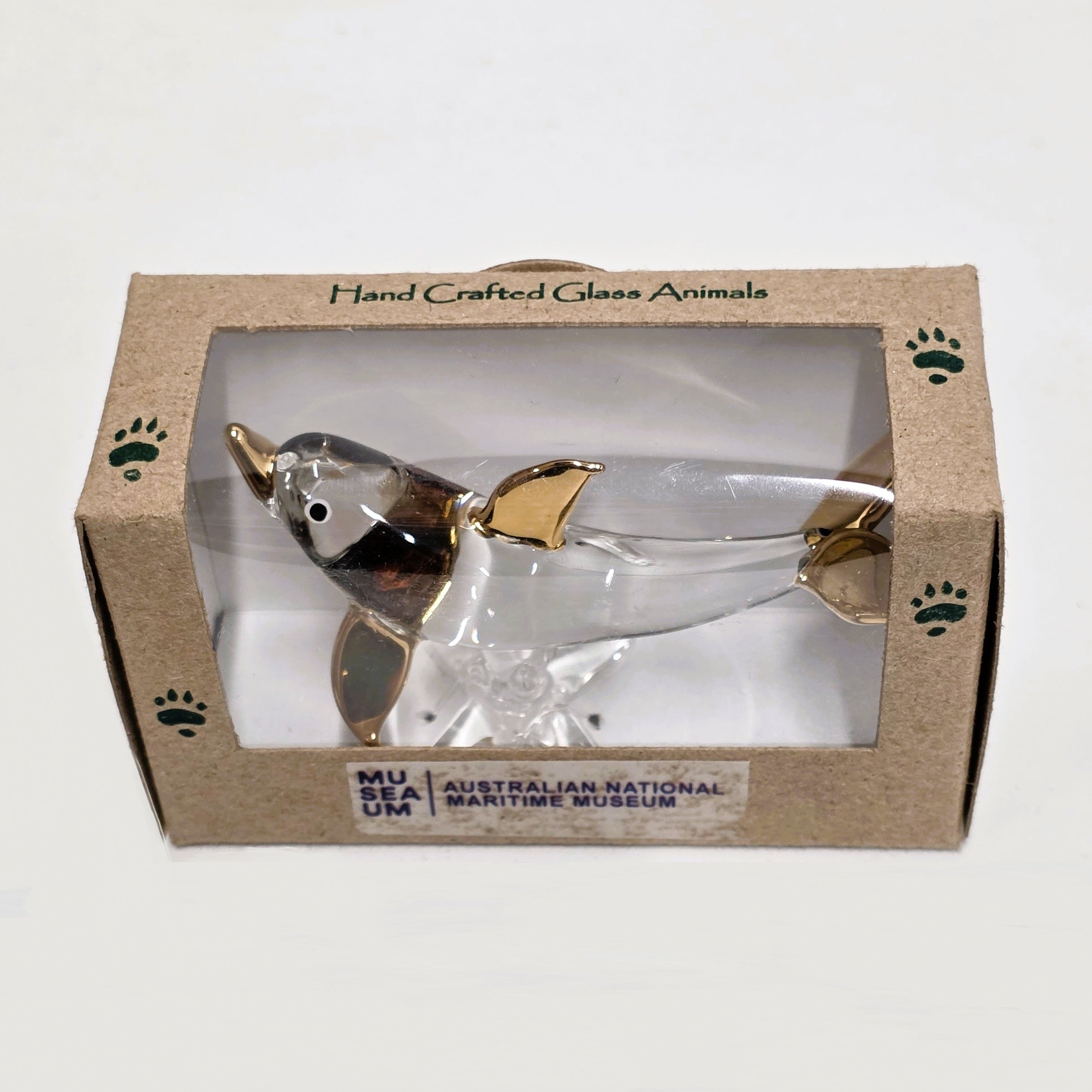Glass Animal Figurine - Dolphin Lying Down