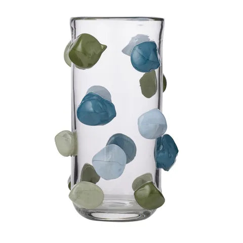 Miles Glass Vase Tall Clear/Ocean