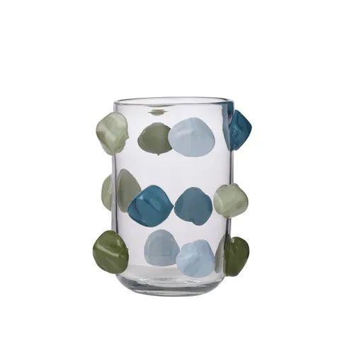 Miles Glass Vase Short Clear/Ocean