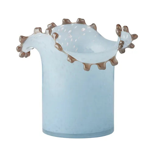 Verta Glass Vase Tall Sky Blue/Choc