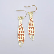Denz & Co Fishy Earrings in Gold & Orange