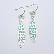 Denz & Co Fishy Earrings in Silver & Blue