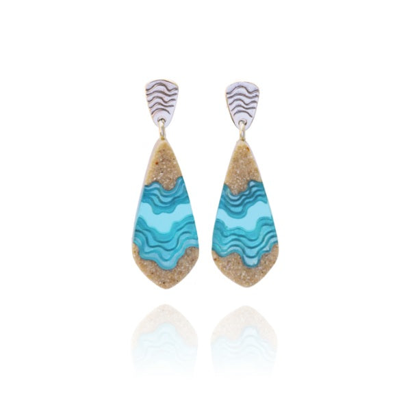 Bold B Earrings - Gorge Aqua
