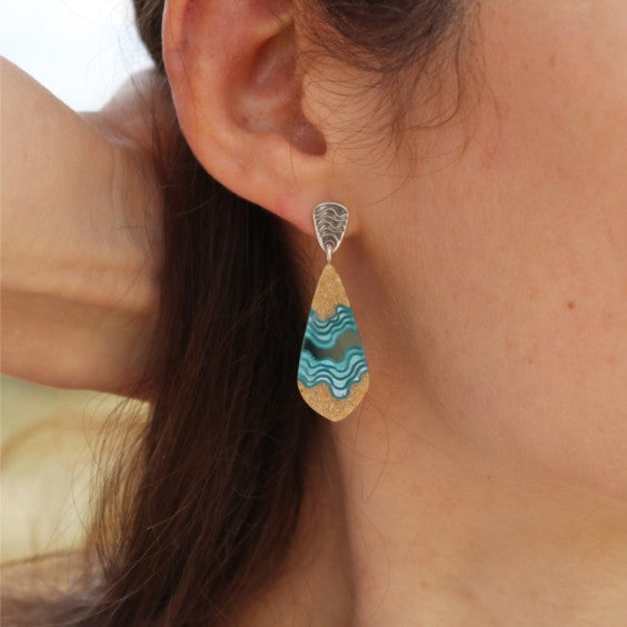 Bold B Earrings - Gorge Aqua