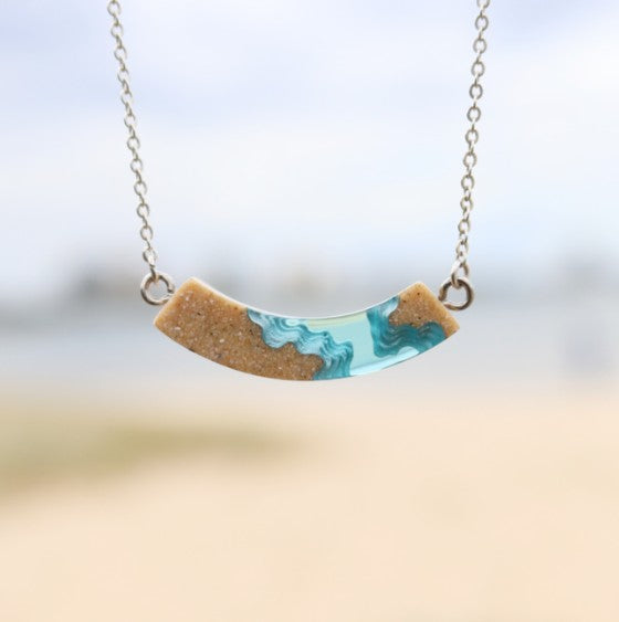 Bold B Necklace - Headlands Aqua