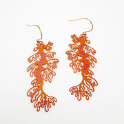 Denz & Co Leafy Seadragon Earrings in Orange & Hot Pink