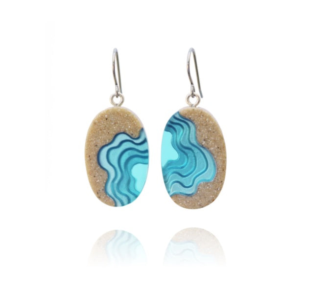 Bold B Earrings - Littoral Aqua
