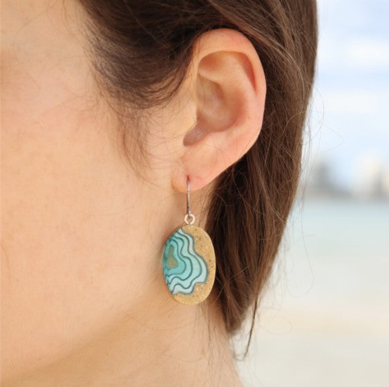 Bold B Earrings - Littoral Aqua
