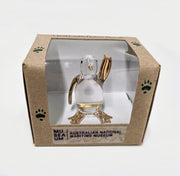 Glass Animal Figurine - Penguin Waving
