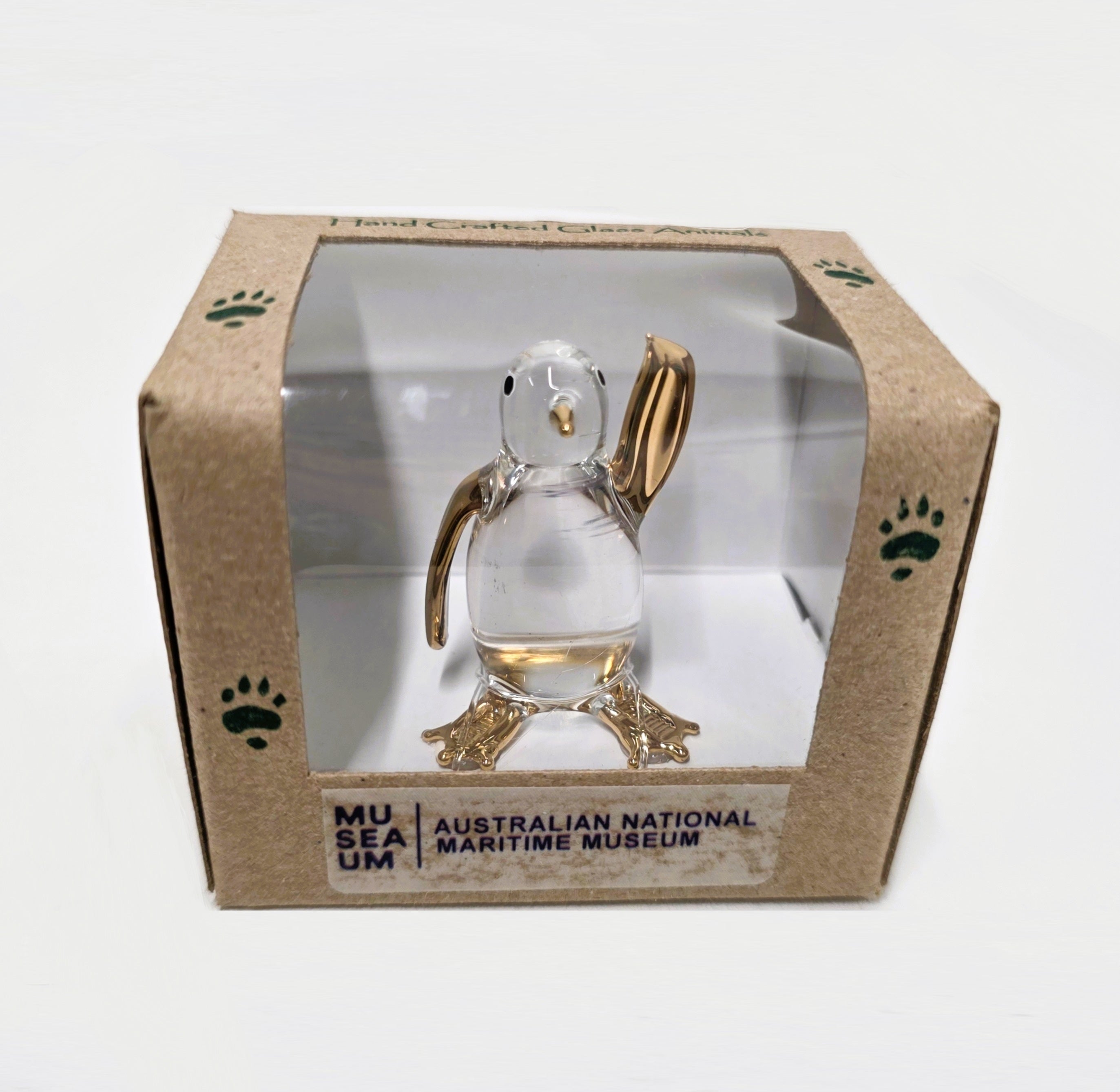 Glass Animal Figurine - Penguin Waving
