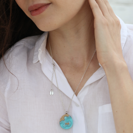 Bold B Necklace - Promontory Aqua