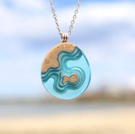 Bold B Necklace - Promontory Aqua