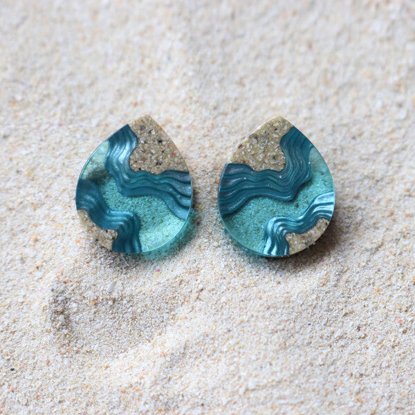 BoldB Earrings - Ridge Aqua Studs