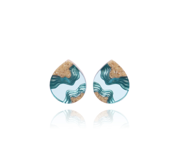 BoldB Earrings - Ridge Aqua Studs