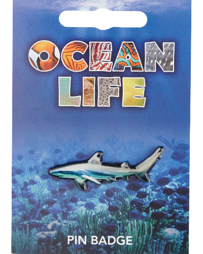 Black Tip Shark 3D Pin Badge