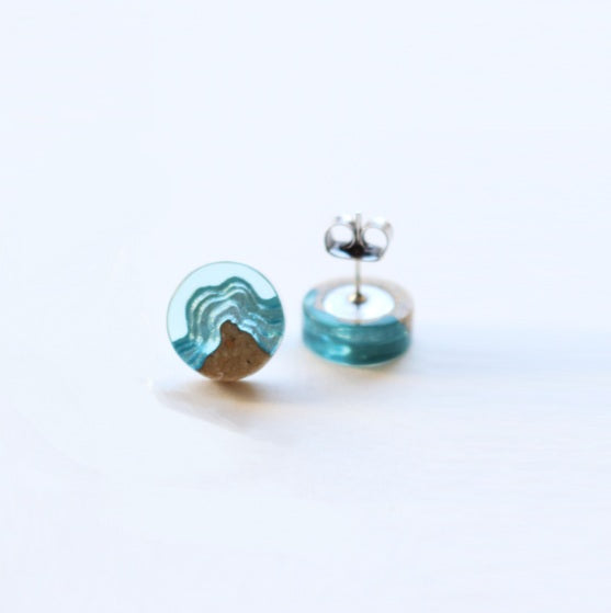 Bold B Earrings - Shoal Stud Aqua