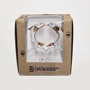 Glass Animal Figurine - Twin Jumping Dolphins