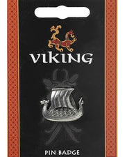 Viking Boat Pewter Pin Badge